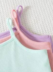 年轻女孩休闲纯色吊带背心