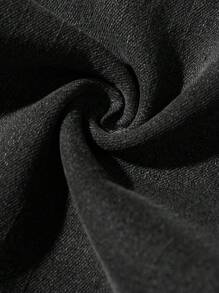 SHEIN 青少年男孩休闲时尚黑色舒适弹力紧身牛仔裤，适合日常穿着和返校服装 - 黑色 - 查看 4