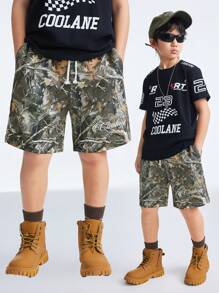 Coolane Kids 青少年男孩春树枝图案绿色毛衣短裤 - 軍綠色 - 查看 7