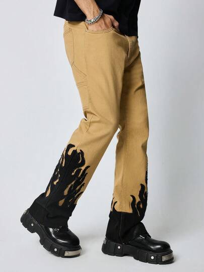 Street Life Jeans casual con tasche e bottoni sulla parte anteriore, adatti per uso quotidiano per uomini