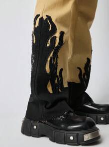 ROMWE MEN Street Life Męskie proste jeansy z kieszeniami z przodu i guzikami, codzienne noszenie