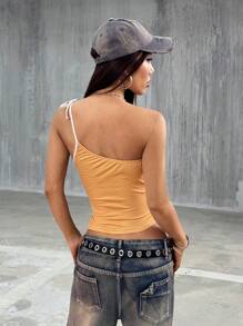 StreetHx Camiseta de mujer de estilo urbano con estampado de colores contrastantes en los hombros - Multicolor - Ver 2