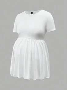 SHEIN Maternity T-Shirt, Simple Casual Design For Daily Wear - Multicolor - View 9