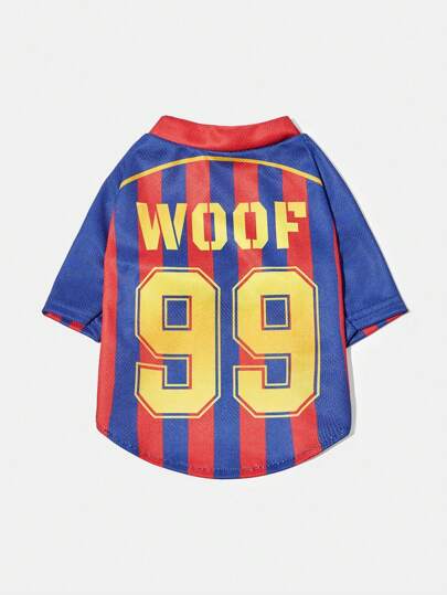 PETSIN 1 st Pet Hund/Katt Randig 99 sifferbokstavstryckt Andas bekväm sporttröja