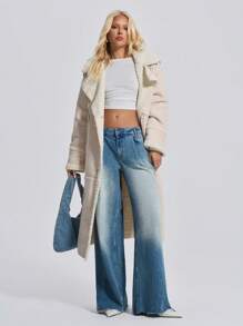 RueChic WOMEN WIDE LEG LOW WAIST JEANS - Light Wash - View 3