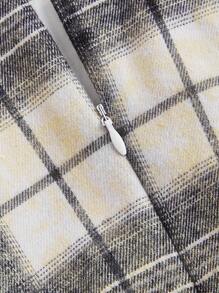 SHEIN MOD Robe de poupée avec nœud papillon et contraste de couleurs à carreaux, robe courte mignonne et pimpante