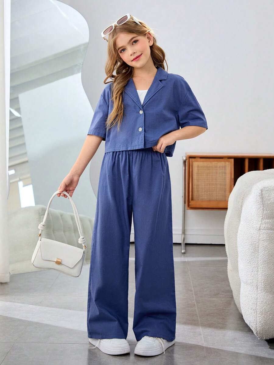 SHEIN Conjunto de Terno Casual de Rua Elegante para Meninas Pré ...