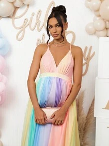 Loomaby Vestido casual con tirantes para mujeres embarazadas, sencillo y de moda para uso diario