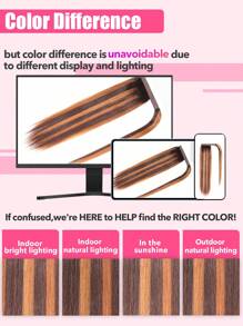 1Pc Highlight Wrap Around Straight Ponytail Colored Human Hair Extension Natural Black Extensions For Women Daily Use Ready Easy To Wear Hair Extensions - S3/30/33 - View 6