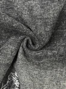 Manfinity Roghcode Men's Casual Pocket Frayed Hem Simple Denim Jeans - Dark Grey - View 6