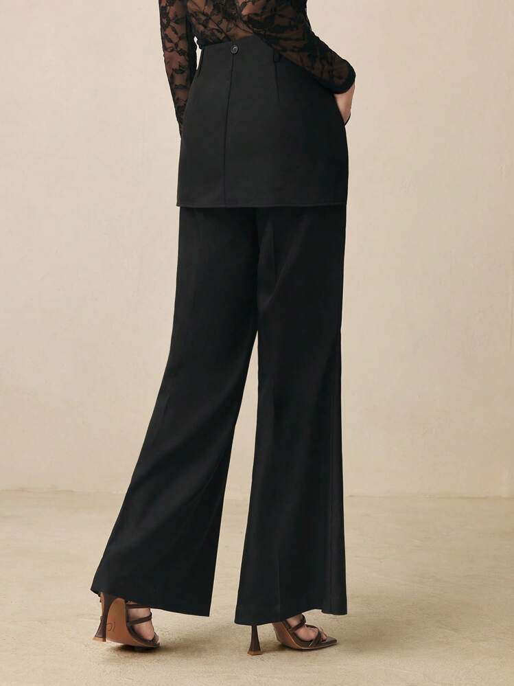 BizChic Black Non-Contrast Women's Straight-Leg Trouser, Work Wear, Spring & Summer - Black - View 3