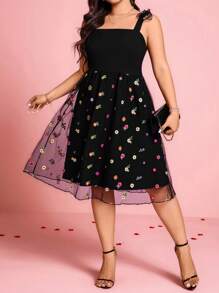 SHEIN Clasi Plus Size Simple Casual Everyday Dress - Black - View 4