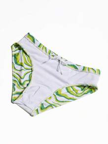 Manfinity Swimmode Men's Printed Slim-Fit Swim Trunks, Casual Holiday - Multicolor - View 4