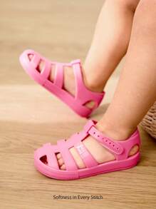 Cozy Pixies 1 Par de Sandálias Planas Macias para Praia, Versáteis e Elegantes, com Cristais Rosas, para Bebê, Primavera/Verão - Rosa chiclete - Visão 2