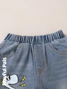 SHEIN Young Boy's Casual Everyday Denim Long Pants - Blue - View 7