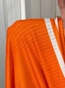 Slaydiva Summer Casual Streetwear Striped Letter Print Color Contrast Rib Knit Mini Dress