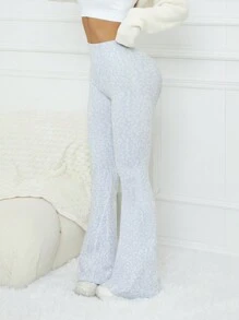 SHEIN Sport Studio Leggings deportivos sin costuras y elásticos con estampado de leopardo para mujeres