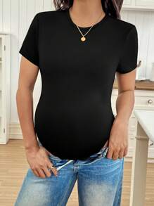 SHEIN Solid Color Slim Fit Maternity Jumpsuit Summer Outfits For Women