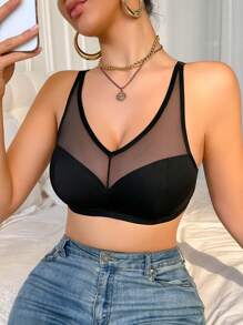 SHAPORA حمالة صدر سوداء خفيفة لا سلك متناهية البساطة - الأسود - مشاهدة 5