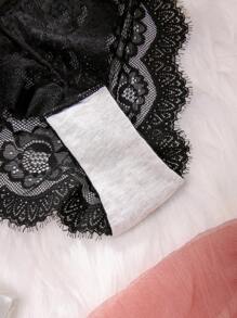 3pcs Romantic Lace Hollow-Out Panty Set - Multicolor - View 3