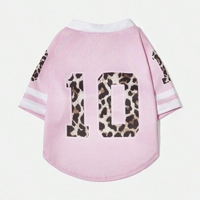 PETSIN 1 chiếc áo phông họa tiết da báo thời trang số 10 cho mèo/chó cưng, quần áo cho thú cưng thoáng khí và thoải mái