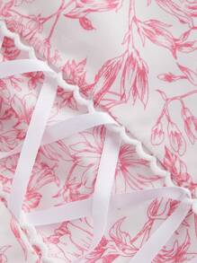 SHEIN MOD 女士蝴蝶结吊带印花长裙，适合春季、毕业典礼、春假等场合。