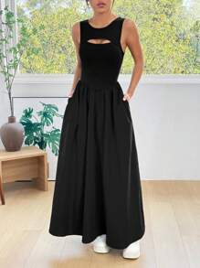 Muchica Women's New Hollow Out Back Dress - Black - View 1