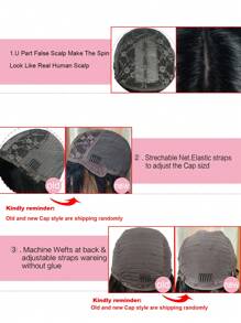 180% Density Straight Human Hair Wig With Bangs 12-14 Inch Natural Black Remy Scalp Top Full Machine Made Wigs For Women Daily Use