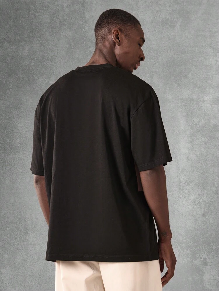 Oversized Signature Script Color Block T-Shirt