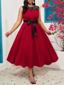 SHEIN Lady Christmas Party Dress Plus Size Dresses