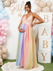 Loomaby Vestido casual con tirantes para mujeres embarazadas, sencillo y de moda para uso diario