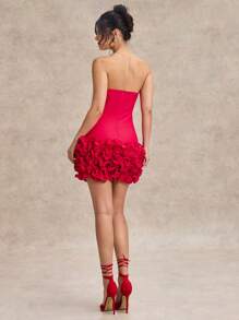 SHEIN BAE 女士优雅抹胸无袖商务休闲女士正式女士连衣裙、圣诞服装、圣诞派对、蝴蝶结连衣裙返校季连衣裙婚宴伴娘礼服夜间外出红色返校季连衣裙情人节服装女士夏季服装//春季服装//情人节服装//海滩度假单身女郎服装、优雅、女士海滩服装/海滩、女士婚礼宾客礼服/新娘送礼会礼服白色、毕业礼服/毕业服装、女士早午餐服装、女士音乐会服装/狂欢服装节日/乡村音乐会服装/伊比沙岛服装/纳什维尔服装、度假、度假、朴素、热带度假女装、辣妹、夏季/夏季服装/夏季服装、女士春季服装、约会夜礼服、伴娘迷你连衣裙、优雅小黑裙、春/夏、褶边 - 紅色 - 查看 2