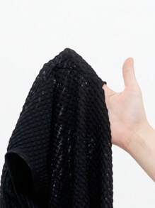 Swim SXY Women's Summer Backless Spaghetti Strap Side Split Bodycon Beach Dress With Floral Decorations - Black - View 8