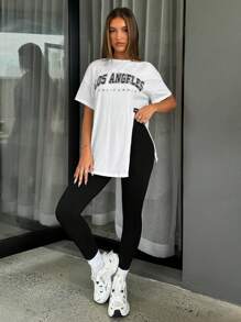 SHEIN Essnce 夏季两件套服装简约时尚日常休闲 - 黑與白 - 查看 3