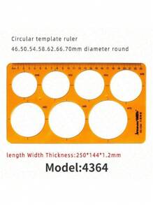 模板测量尺圆形椭圆尺 K 树脂绘图设计家具建筑师模板绘图尺 - 薑色 - 查看 15