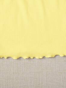 SHEIN Essnce Women's Simple Wide Strap Knitted Tank Top, Casual & Holiday Wear - Yellow - View 5