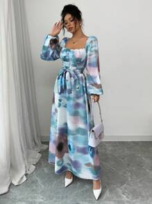 Modelyn Women's Minimalist Casual Dress, For Daily Wear - Blue - View 5