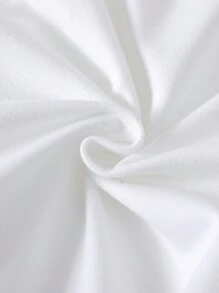 2pcs/Set Girls Teen Casual Daily Round Neck Short Sleeve Solid Color 3D Bow T-Shirt And Elastic Waist Straight Leg Colorblock Floral Trim Pants - Grey - View 4