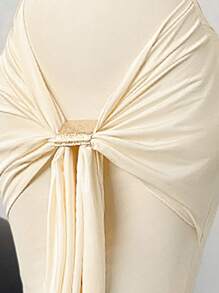 Aloruh Brown Dress For Women, New Autumn/Winter Collection - Apricot - View 7