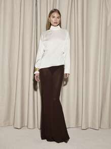 AiiRZ 优雅高腰下摆鱼尾长裙，侧开衩，精致晚会正式场合飘逸及地美人鱼婚礼派对舞会长裙