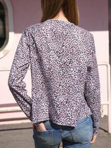 INAWLY Leopard Casual Jacket For Women, Autumn/Winter Fall Cloth For Women - Multicolor - View 2