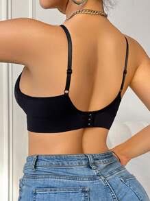 1 Áo ngực không dây liền mạch cho nữ, thời trang tối giản, mặc thường ngày - màu đen - Xem 2