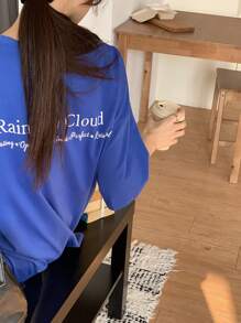 DAZY Women's Round Neck Printed Casual Short Sleeve T-Shirt Summer Oversized T-Shirt - Blue - View 10