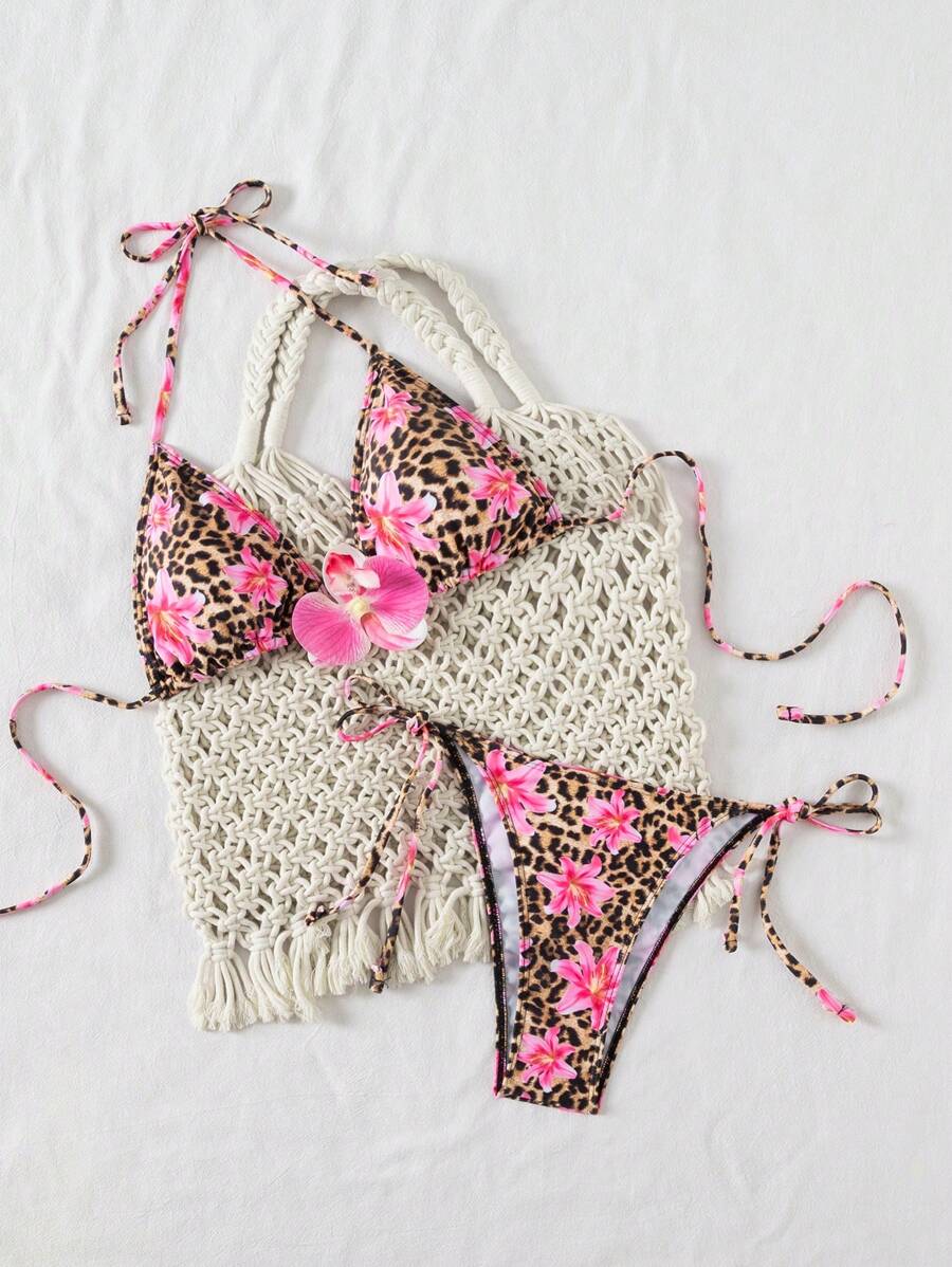 Swim Mod Bộ đồ bơi họa tiết hoa báo 3D cho nữ, đi biển mùa hè - Nhiều màu - Xem 1