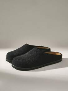 Solecia Thick Sole Slip-On Closed Toe Slippers For Women, New Style Autumn/Spring Shoes Spring Break Easter - Black - View 1