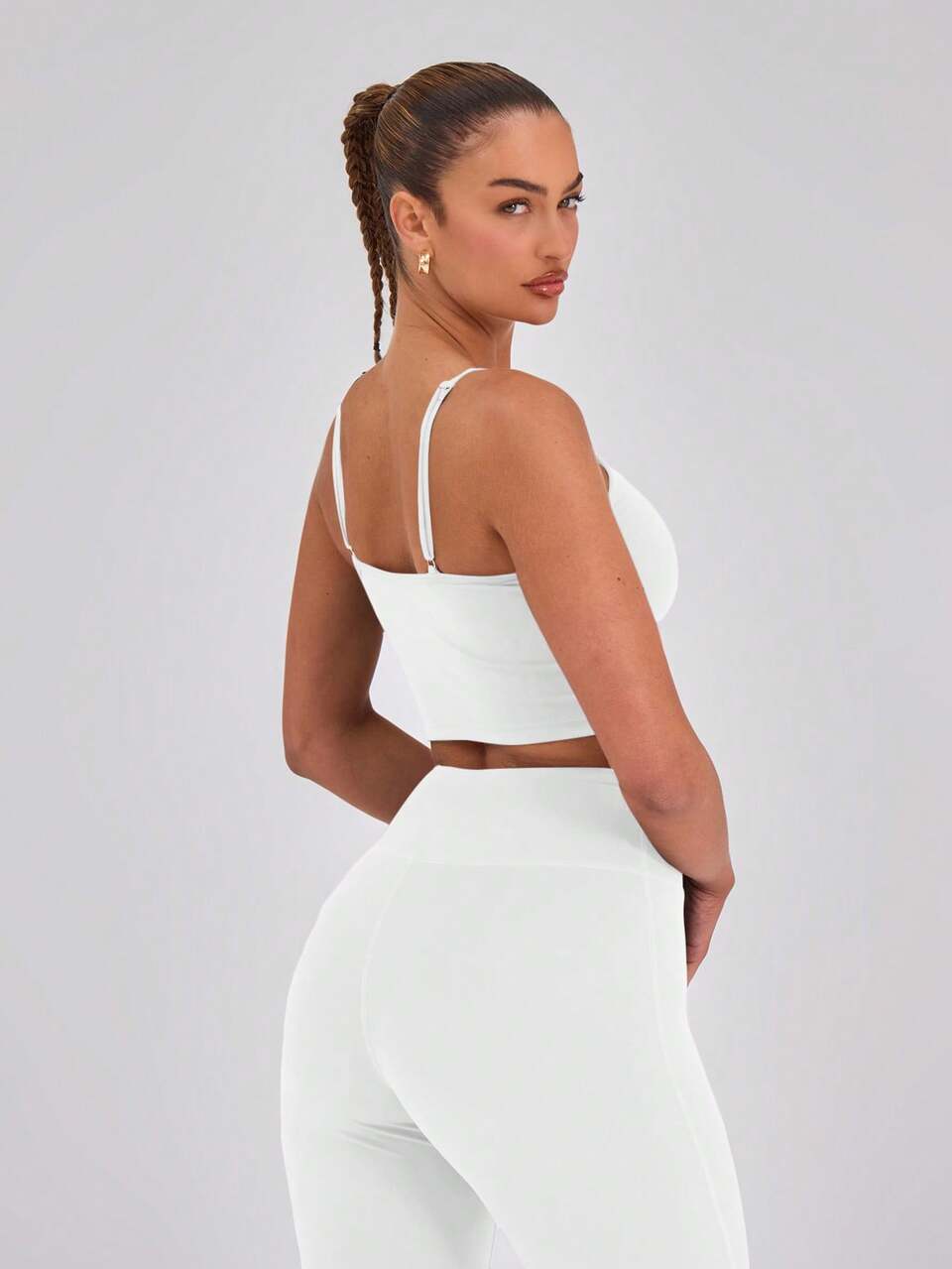 Active Slinky Spaghetti Strap -Wear Crop Cami Top Only, Padel, Tennis, Pickleball Gym Fitness Pilates Daily Casual Summer