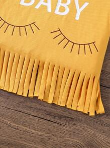 SHEIN 2 Stücke Kleine Mädchen Set: Einfaches gestricktes T-Shirt mit Rundhalsausschnitt & Flare Hose mit Blümchenmuster - Gelb - Übersicht 8