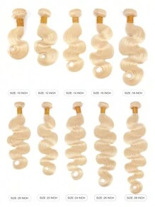 613# Light Blonde Color Body Wave Virgin Human Hair Weave Bundles Raw Unprocessed 613 Platinum Blonde Hair Wavy Weft Easy To Dye 10 - 30 Inches