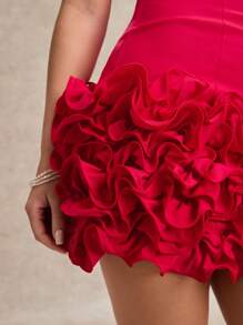 SHEIN BAE 女士优雅抹胸无袖商务休闲女士正式女士连衣裙、圣诞服装、圣诞派对、蝴蝶结连衣裙返校季连衣裙婚宴伴娘礼服夜间外出红色返校季连衣裙情人节服装女士夏季服装//春季服装//情人节服装//海滩度假单身女郎服装、优雅、女士海滩服装/海滩、女士婚礼宾客礼服/新娘送礼会礼服白色、毕业礼服/毕业服装、女士早午餐服装、女士音乐会服装/狂欢服装节日/乡村音乐会服装/伊比沙岛服装/纳什维尔服装、度假、度假、朴素、热带度假女装、辣妹、夏季/夏季服装/夏季服装、女士春季服装、约会夜礼服、伴娘迷你连衣裙、优雅小黑裙、春/夏、褶边 - 紅色 - 查看 4