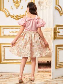 SHEIN Dziewczęcy minimalistyczny, modny, swobodny, odsłonięty top i spódnica, 2 częściowy zestaw - Czarne - Zobacz 2